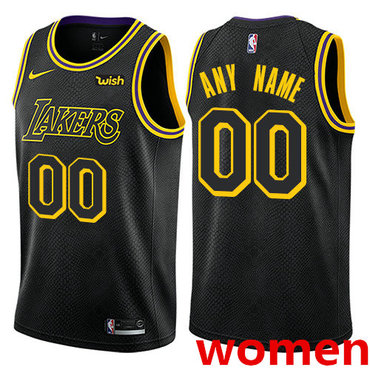 Womens Nike Los Angeles Lakers Customized Swingman Black NBA City Edition Jersey->los angeles lakers->NBA Jersey
